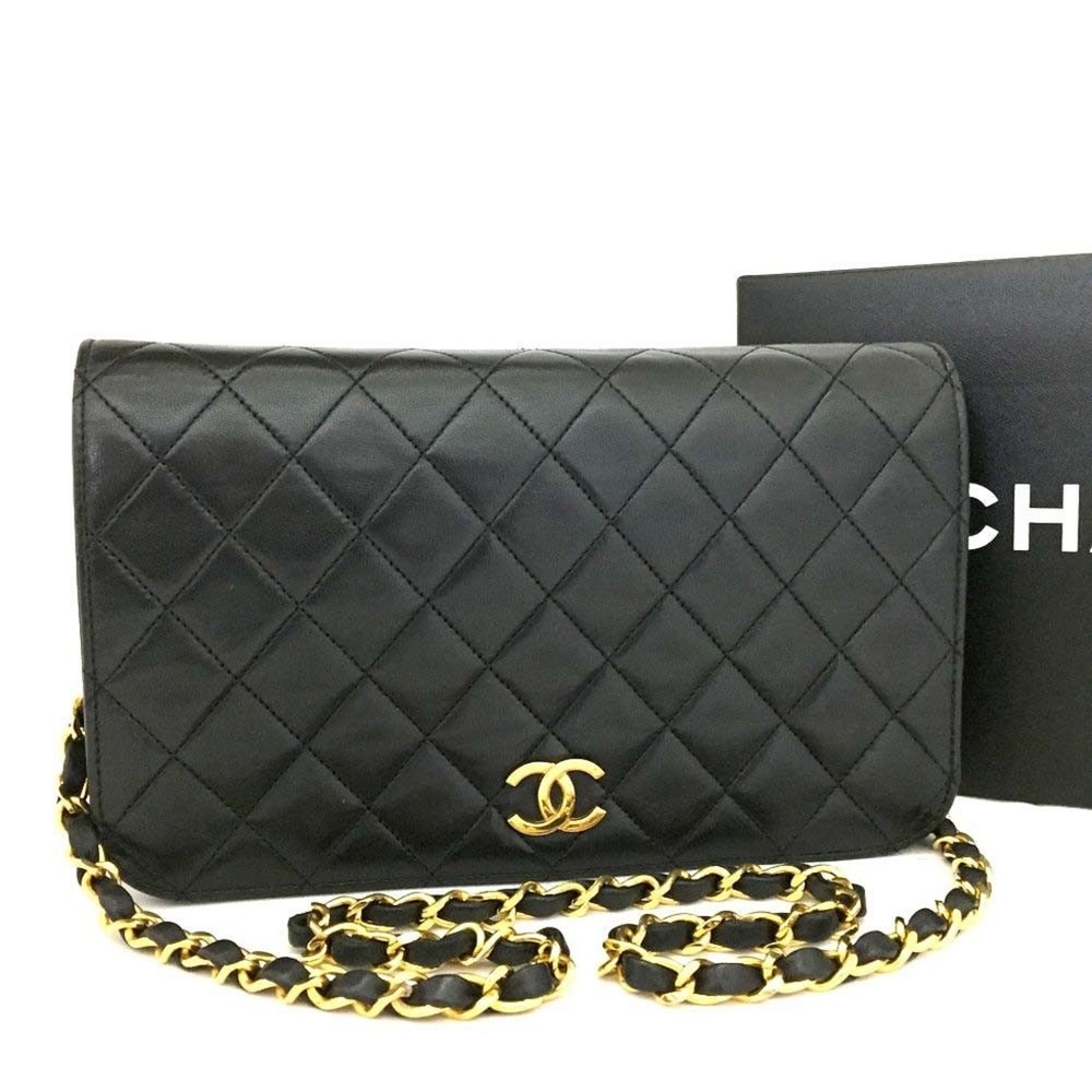 CHANEL Quilted Matelasse Push Lock Lambskin Bag